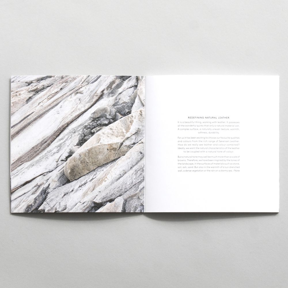 Inside 20 x Sørensen Colour Booklet with image of natural stones